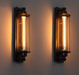 Wandlampen Set van 2 industrieel Edison vintage zwart