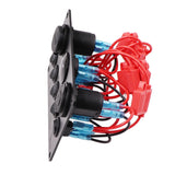 schakelpaneel boot 5 schakelaars / zekering / 12v / usb / voltmeter