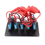 schakelpaneel boot 5 schakelaars / zekering / 12v / usb / voltmeter