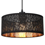Modern Vintage Design Hanglamp - 1x E27 - Stof - Zwart/Goud