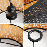 Modern Vintage Design Hanglamp - 1x E27 - Stof - Zwart/Goud