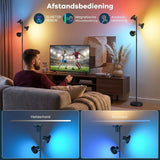 LED Vloerlamp Dimbaar RGB met Afstandsbediening -Moderne Staande Lamp