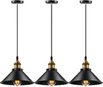 Industriéle Hanglampen 3x Zwart Goud