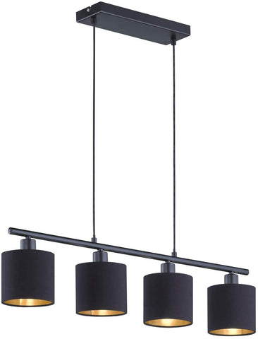 Hanglamp Metaal Zwart Stoffen kap Modern