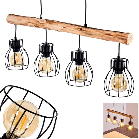hanglampen 4 spots hout landelijk modern