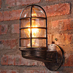 Set van 2 industriële wandlampen met kooi
