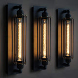 Wandlampen Set van 2 industrieel Edison vintage zwart