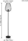 Vintage staande lamp staal vloerlamp zwart  E27 incl. voetschakelaar