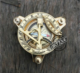 Kompas / zonnewijzer / scheepstelegraaf set /  antiek vintage