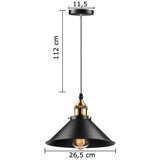 Industriéle Hanglampen 3x Zwart Goud eettafel