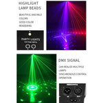 Disco Laser 9 in 1 Lichteffect met 6 roterende lasers + Stroboscoop + Par