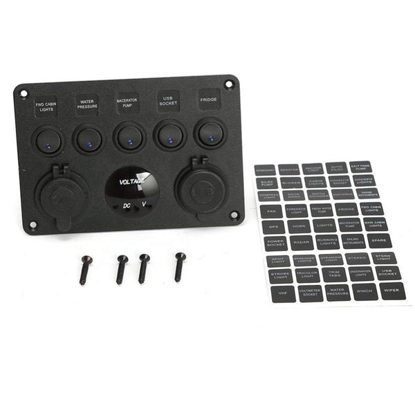 Schakelpaneel 12V waterdicht met LED-indicators - Klaas Mulder