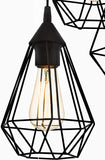 Hanglamp 4 spots ijzer zwart modern