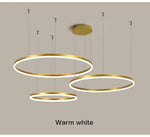 Hanglamp | Plafondlamp | Goud | 3 ringen | 40, 60, 80 cm