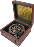 Kompas Zonnewijzer in houten doos