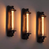 Wandlampen Set van 2 industrieel Edison vintage zwart