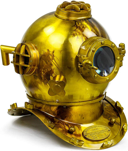 CASQUE DE PLONGÉE sous-marine US Navy Mark V Deep Sea Antique Scuba 18 CASQUE DE PLONGÉE sous-marine US Navy Mark V Deep Sea Antique Scuba 18